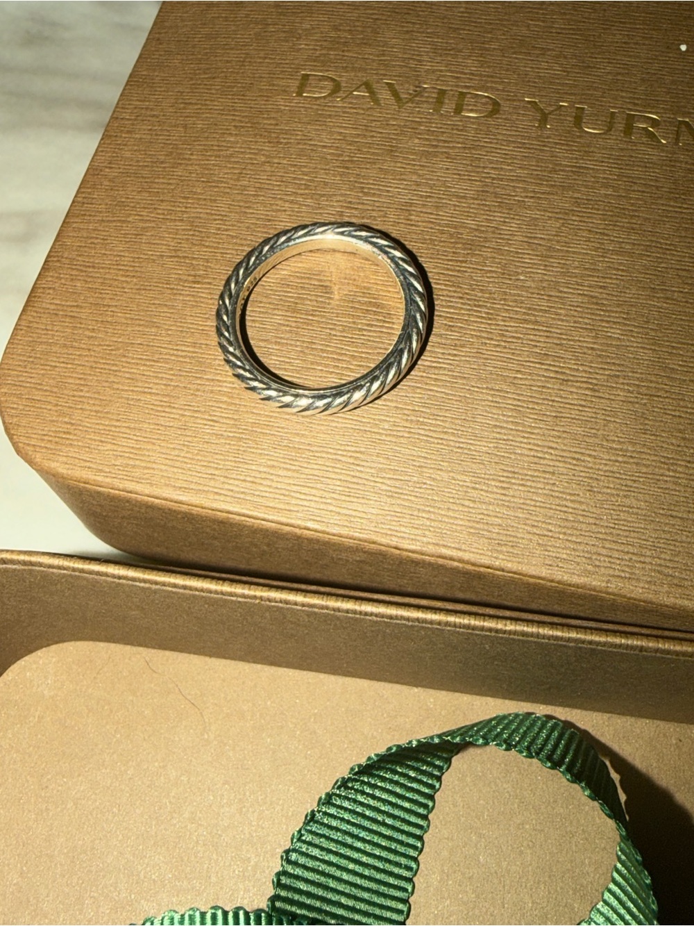 David Yurman Silver Twisted Cable Band Ring - Picture 4 of 6